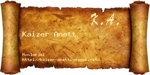 Kaizer Anett névjegykártya