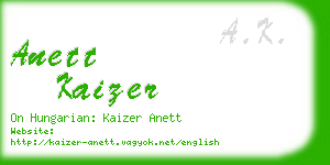 anett kaizer business card